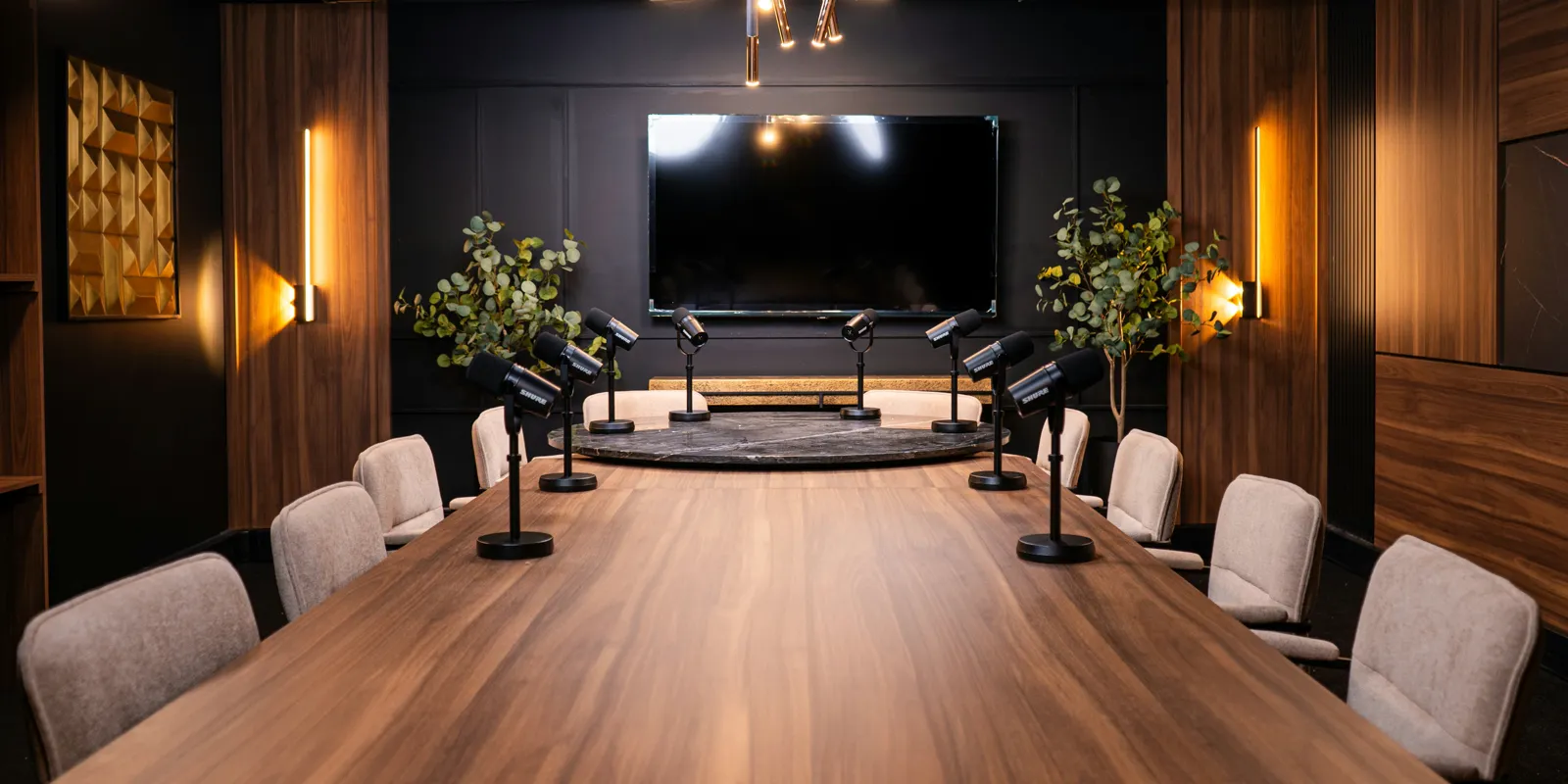 Recordia's Board Room studio set up for a course shoot